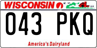 WI license plate 043PKQ