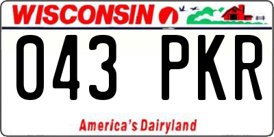 WI license plate 043PKR