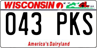 WI license plate 043PKS
