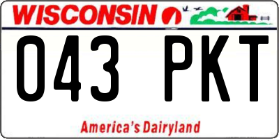 WI license plate 043PKT