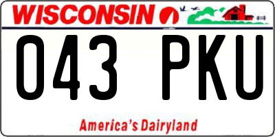 WI license plate 043PKU