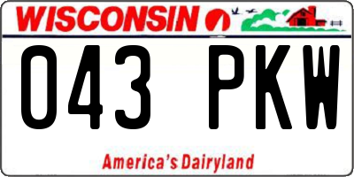 WI license plate 043PKW