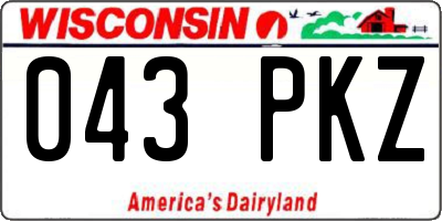 WI license plate 043PKZ