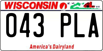 WI license plate 043PLA