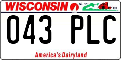 WI license plate 043PLC