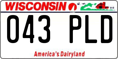 WI license plate 043PLD