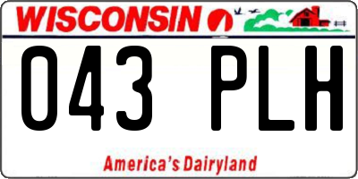 WI license plate 043PLH