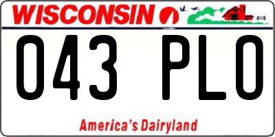 WI license plate 043PLO