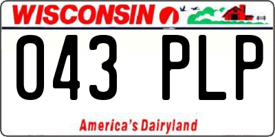 WI license plate 043PLP