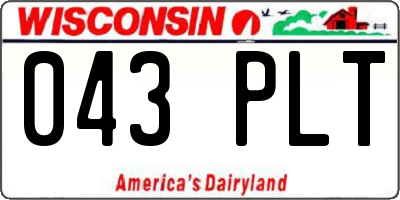 WI license plate 043PLT