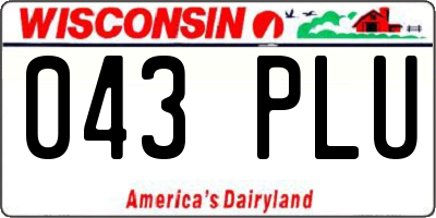 WI license plate 043PLU