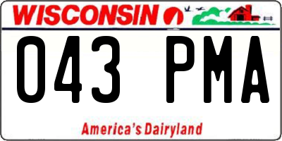 WI license plate 043PMA