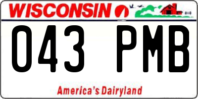 WI license plate 043PMB