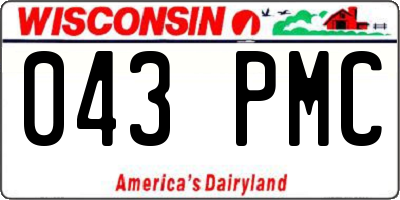 WI license plate 043PMC