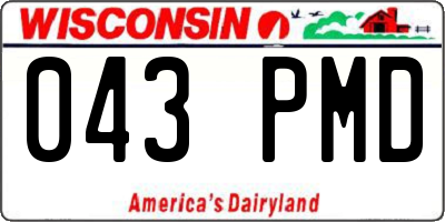 WI license plate 043PMD