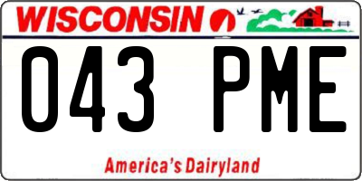 WI license plate 043PME