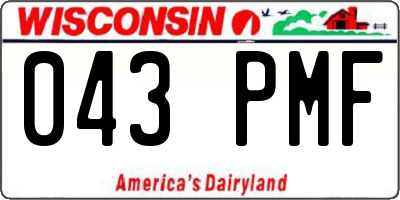 WI license plate 043PMF
