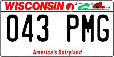 WI license plate 043PMG