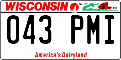 WI license plate 043PMI