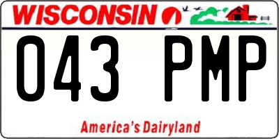 WI license plate 043PMP
