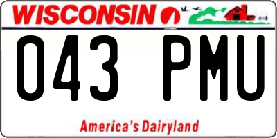 WI license plate 043PMU