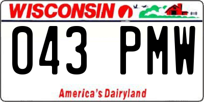 WI license plate 043PMW