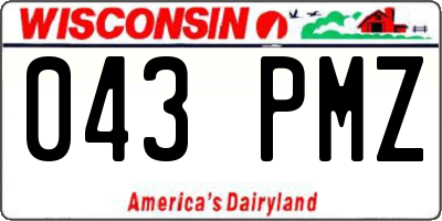 WI license plate 043PMZ