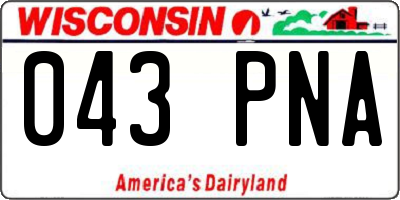 WI license plate 043PNA