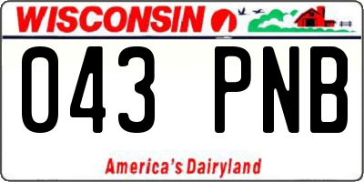 WI license plate 043PNB