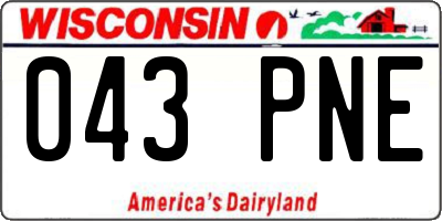 WI license plate 043PNE