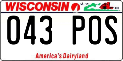 WI license plate 043POS