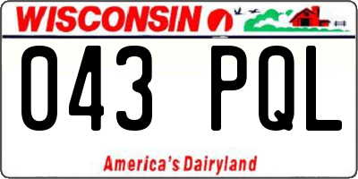 WI license plate 043PQL