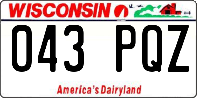 WI license plate 043PQZ