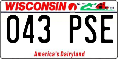 WI license plate 043PSE