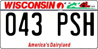 WI license plate 043PSH