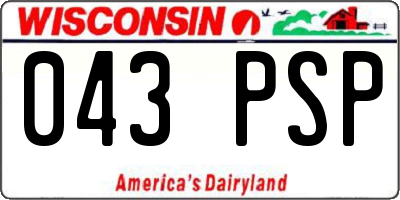 WI license plate 043PSP