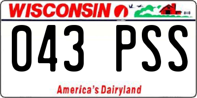 WI license plate 043PSS