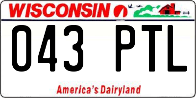 WI license plate 043PTL