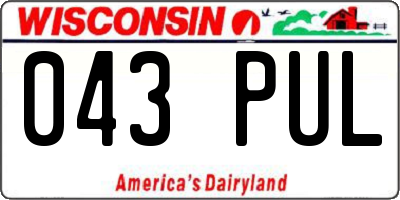 WI license plate 043PUL