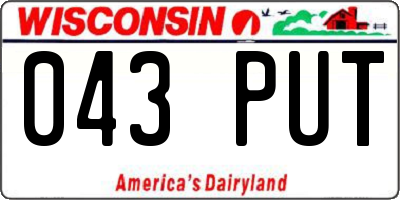 WI license plate 043PUT