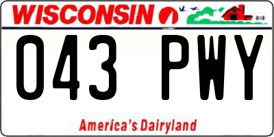 WI license plate 043PWY