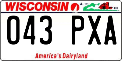WI license plate 043PXA