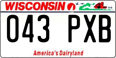 WI license plate 043PXB