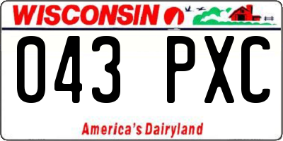 WI license plate 043PXC