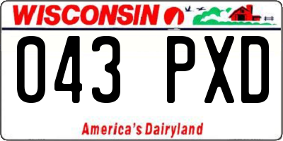 WI license plate 043PXD