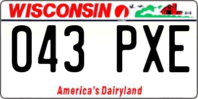 WI license plate 043PXE