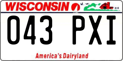 WI license plate 043PXI