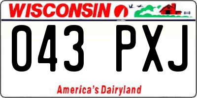 WI license plate 043PXJ
