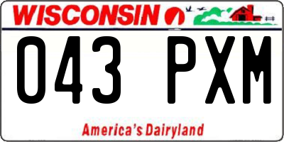WI license plate 043PXM
