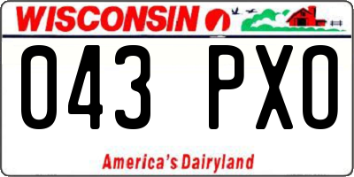 WI license plate 043PXO